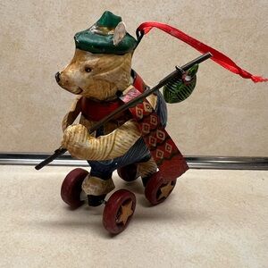 Charming Bear ornament with Red and Green Accents